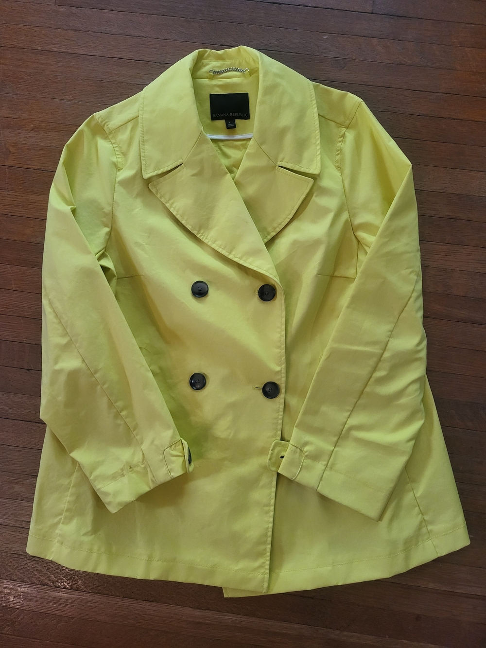 Banana Republic Yellow Double-Breasted Trench Coat